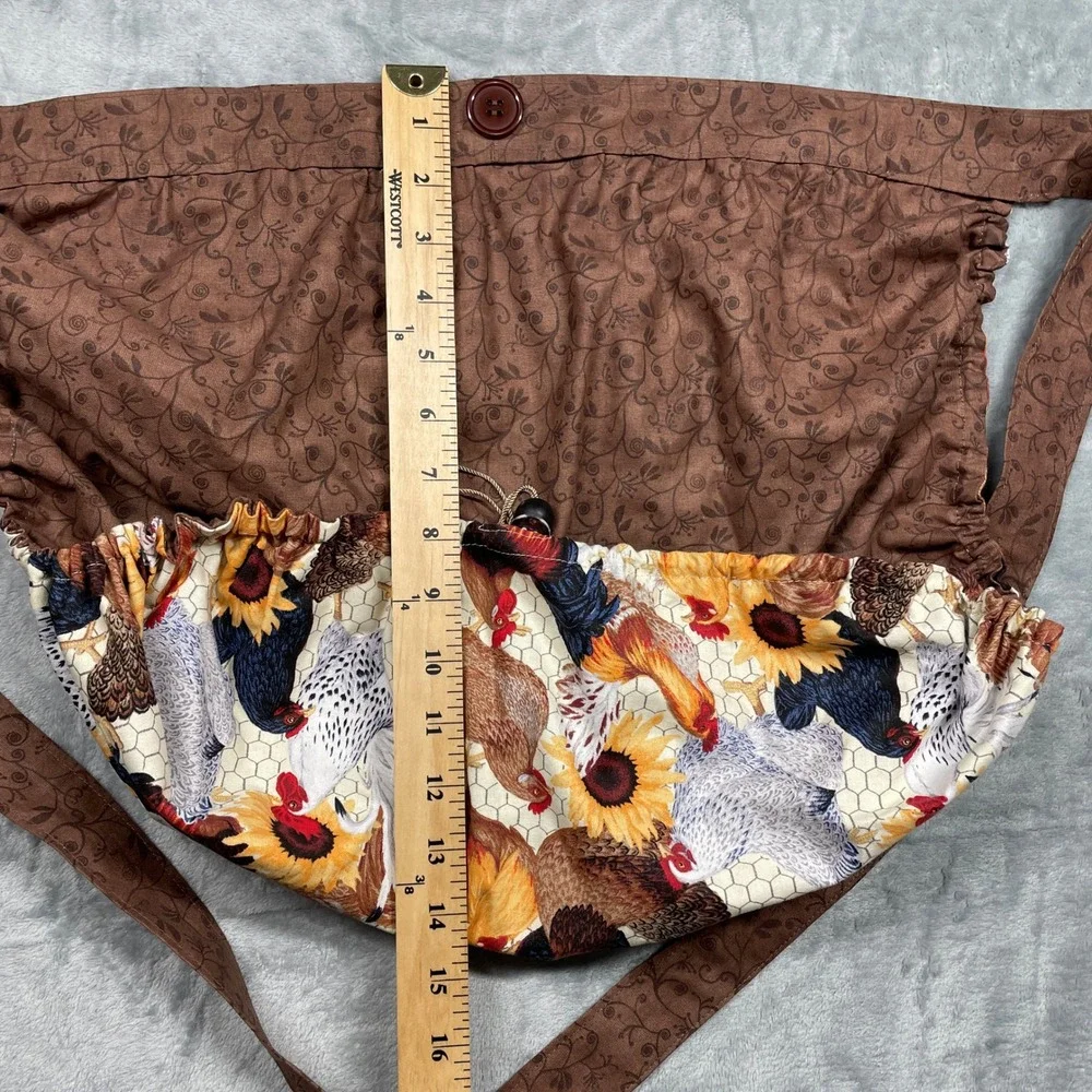 Chicken Sunflower Apron Waist Egg Gathering Pouch Farmhouse Country Garden‎ Cute